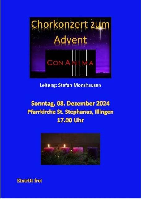 Chorkonzert zum Advent in Illingen