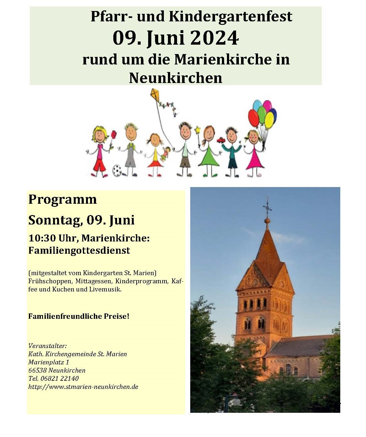Plakat Pfarrfest St. Marien Neunkirchen2024