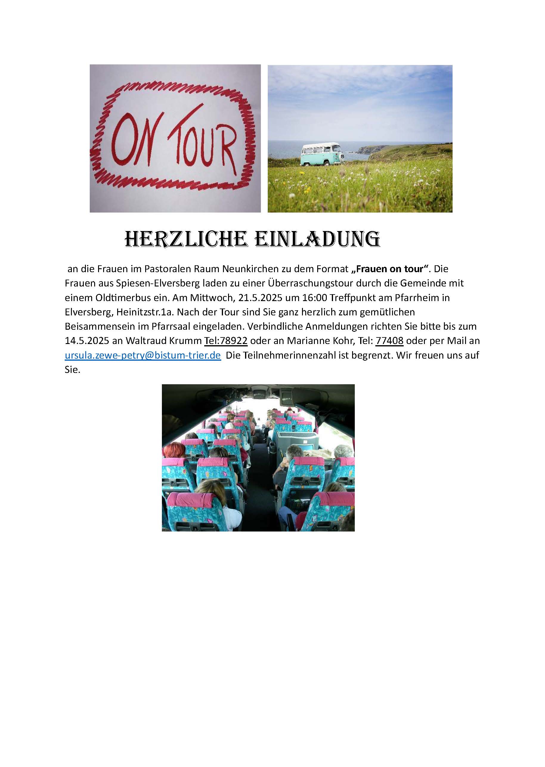 Einladung Frauen on tour 21-05-2025